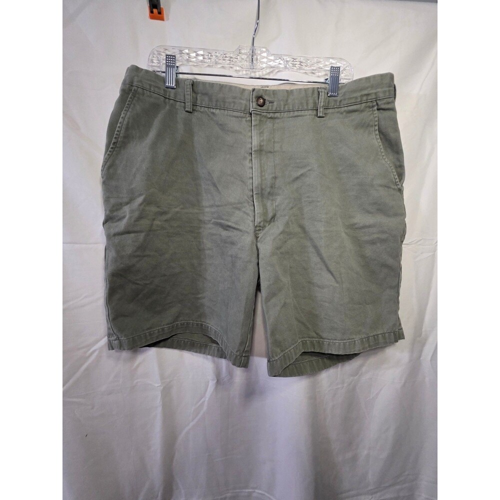 Izod Men's Chino Shorts Flat Front Size 38 Stone Cotton Style 4473504